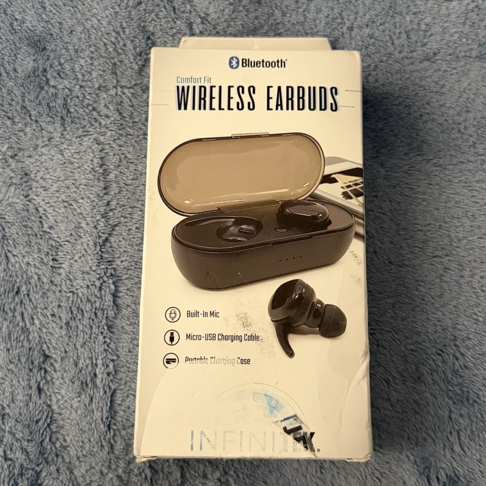 Infinitek Comfort Fit Wireless Earbuds Bluetooth Built-In Mic‎ Type C USB
